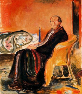 Edvard Munch Painting - Autorretrato después de la gripe española 1919 Edvard Munch